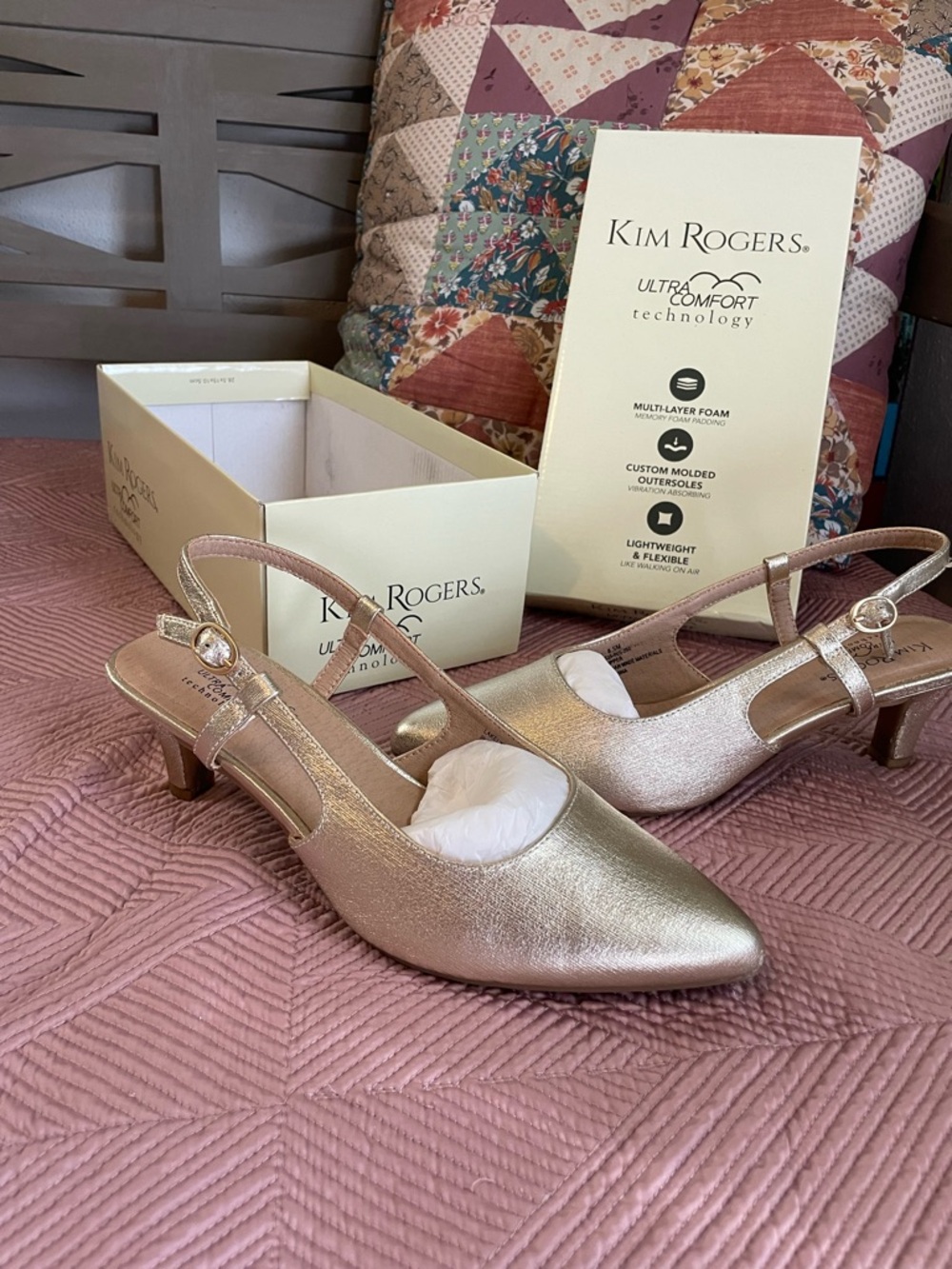 Gold Kitten Heel by Kim Rogers